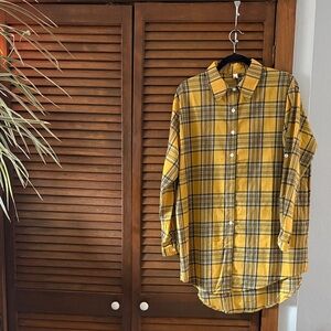 Yellow plaid women’s light flannel